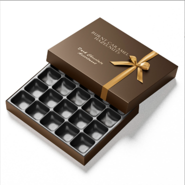 Coffret de chocolats avec dessus et base