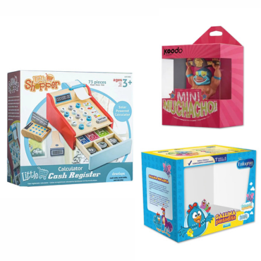 Carton d'emballage de jouets avec fenêtre en PVC