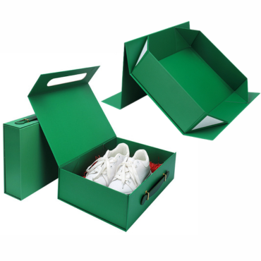 Folding shoes box with handle