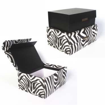 Scatola per scarpe con texture stampa zebra