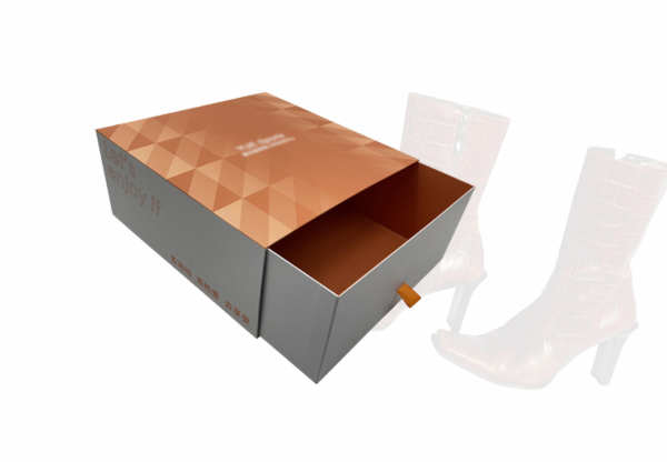 fashion leather boots packaging box in drawer design