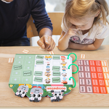 Kids' teach movable card