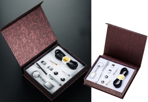 man's cufflink set storage box