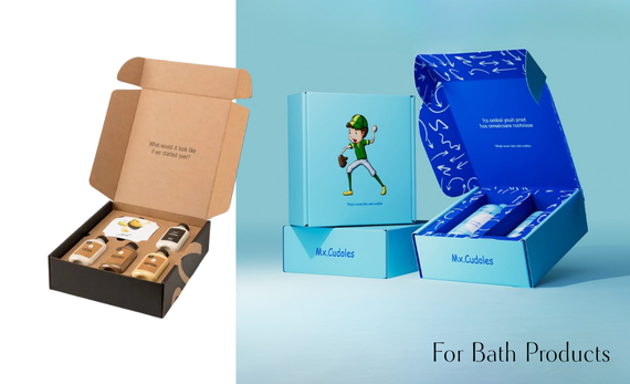 corrugated tuck top box for bath products