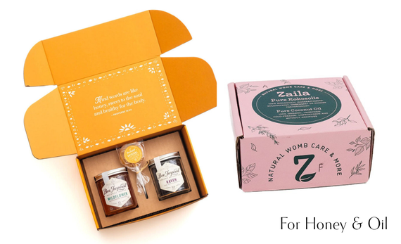 custom mailer box for honey with inlay