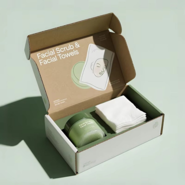 facial scrub & towel mailer box
