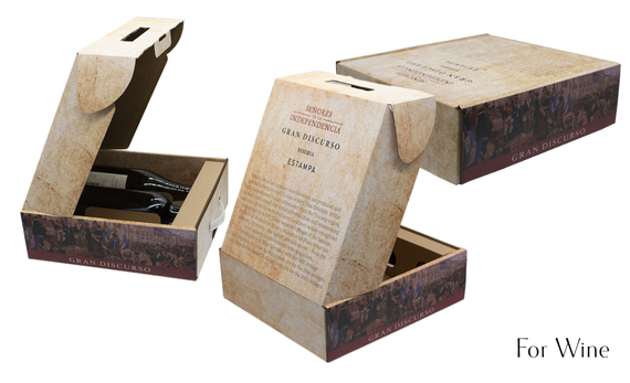 shipping box for 3 bottles of wine with handle