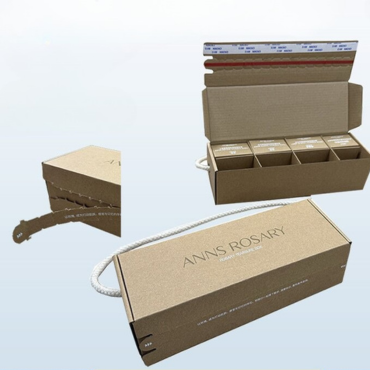 zipper mailer box with devider and rope handle