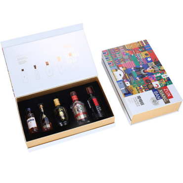 Kotak Hadiah Magnetik Alkohol Kadbod Tegar 5 Botol